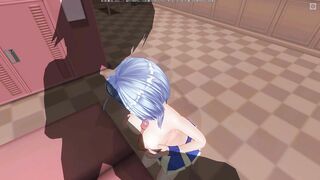 3D HENTAI cheerleader titjob your cock