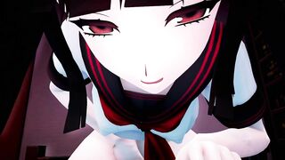 Yandere black-haired beauti Creampie - MMD ASMR