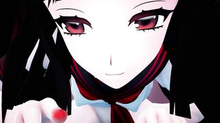 Yandere black-haired beauti Creampie - MMD ASMR