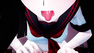 Yandere black-haired beauti Creampie - MMD ASMR