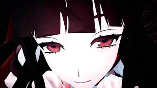 Yandere black-haired beauti Creampie - MMD ASMR