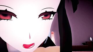 Yandere black-haired beauti Creampie - MMD ASMR