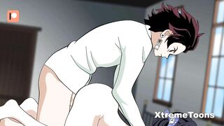 Tajiro fucks Aoi in Shinobu's infirmary - Demon Slayer hentai