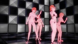 【MMD】Waist swing dance [(Flame road) Ver] Kai x4【R-18】