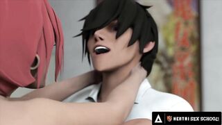 HENTAI SEX UNIVERSITY - Big Dick Student Impresses MILF Principal With Second Round After CREAMPIE!