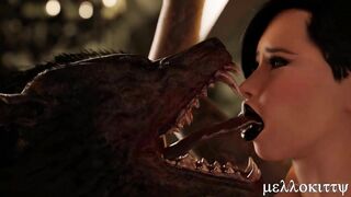 Beautiful Vamp Girl's First Time Monster Cock Experience