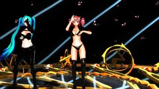 【MMD】Miku-san & Tet-san - Girls with a brain burst!【R-18】