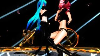 【MMD】Miku-san & Tet-san - Girls with a brain burst!【R-18】