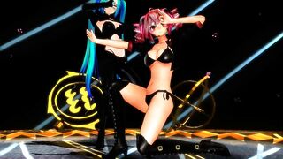 【MMD】Miku-san & Tet-san - Girls with a brain burst!【R-18】