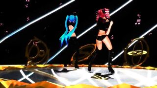 【MMD】Miku-san & Tet-san - Girls with a brain burst!【R-18】