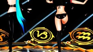 【MMD】Miku-san & Tet-san - Girls with a brain burst!【R-18】