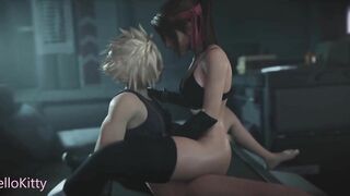 Final Fantasy Cloud Fucking Jessie after Workout Cheating Against Girfriend Tifa