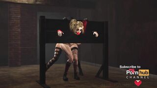 Hardcore dickgirl bangs hard a sexy Harley Quinn in the basement