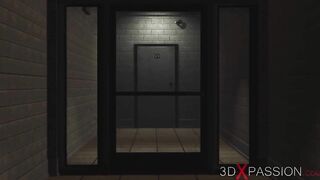 Hardcore dickgirl bangs hard a sexy Harley Quinn in basement