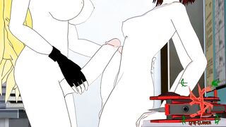 RWBY - Yang and Ruby rubbing penis