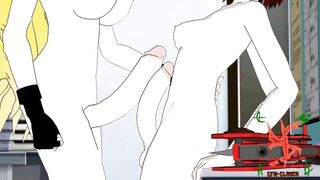 RWBY - Yang and Ruby rubbing penis