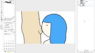 Making Of - Blue Haired Slut Humaliates Tiny Cock and Sucks It (Speed Paint)