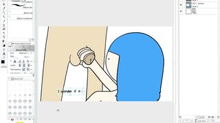 Making Of - Blue Haired Slut Humaliates Tiny Cock and Sucks It (Speed Paint)