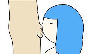 Making Of - Blue Haired Slut Humaliates Tiny Cock and Sucks It (Speed Paint)