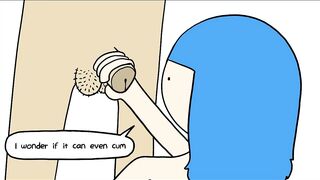 Making Of - Blue Haired Slut Humaliates Tiny Cock and Sucks It (Speed Paint)