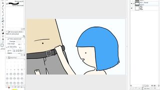 Making Of - Blue Haired Slut Humaliates Tiny Cock and Sucks It (Speed Paint)
