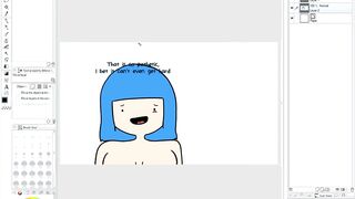 Making Of - Blue Haired Slut Humaliates Tiny Cock and Sucks It (Speed Paint)