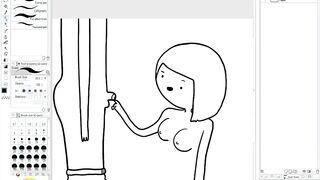Making Of - Blue Haired Slut Humaliates Tiny Cock and Sucks It (Speed Paint)