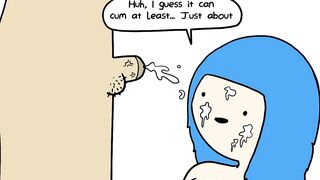 Blue Haired Slut Humiliates Pathetic Tiny Penis And Then Sucks It For Fun