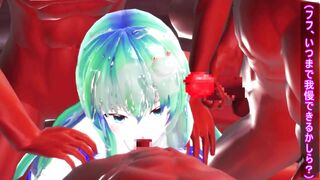 Bukkake white cum dedication to Sanae-san - MMD