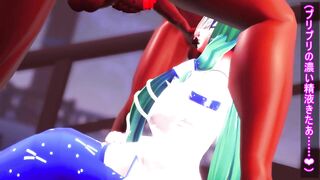 Bukkake white cum dedication to Sanae-san - MMD