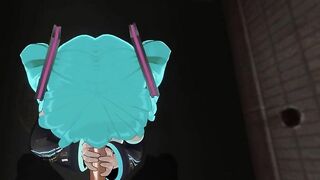3D HENTAI POV Hatsune Miku sucks your cock hard until you cum