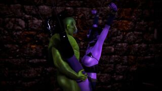 Bound elf gets fucked by a big cock