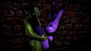 Bound elf gets fucked by a big cock