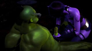 Elf jerking off big green cock