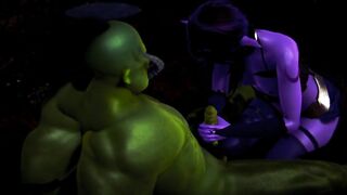 Elf jerking off big green cock