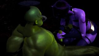 Elf jerking off big green cock