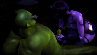 Elf jerking off big green cock