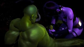 Elf jerking off big green cock