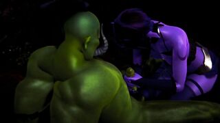 Elf jerking off big green cock