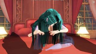 3D HENTAI Blue hair girl fucks in 69 position