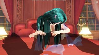 3D HENTAI Blue hair girl fucks in 69 position