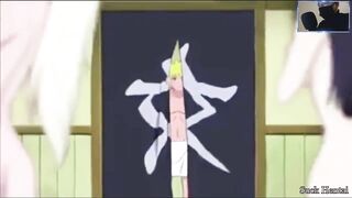 Naruto interrupted the girls' bath. I ended up fucking