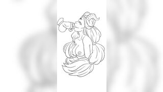 Sexy Demon Girl Hentai, Long Tongue Blowjob, OC Blowjob Animation Speedpaint, Vertical Video