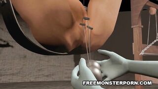 Tied Up 3D Dyke Fucked with a Strapon