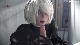 Perfect Ass 2B (nier), Anal, Deepthroat, Creampie, Cowgirl, White Hair (recut Extended Version)