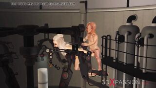 Ball Gagged college girl In Restraints Gets Fucked By In Lab