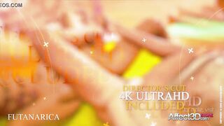 Big tits lesbian futa beauties enjoying yoga tantric sex in a cool animation