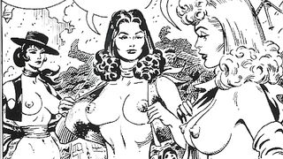 COWGIRLS AT WAR - FETISH BABES ILLUSTRATIONS - RUSS HEATH