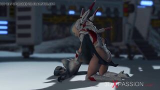 An alien gets fucked by spacewoman in spacesuit with strapon