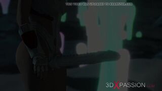 An alien gets fucked by spacewoman in spacesuit with strapon